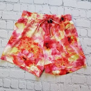 NWOT Zac & Rachel Pink Watercolor Shorts Sz S